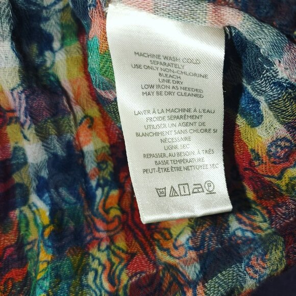 Pilcro Anthropologie Women’s Top XS Multicolor Plaid Button Boho Crinkle Y2K - Picture 4 of 12